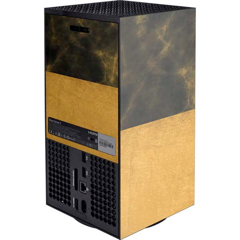 Black and Gold Split Marble XBox Series X Digital Edition Console Skin