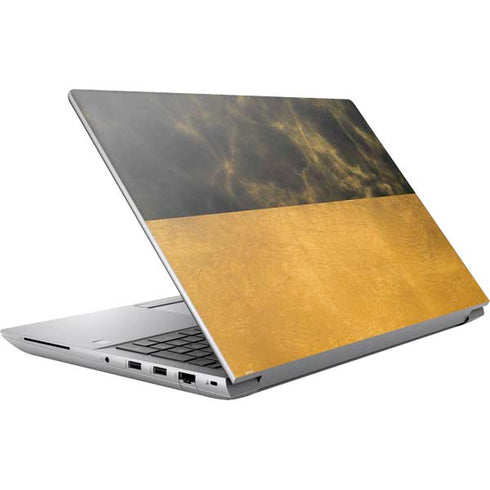Black and Gold Split Marble HP ZBook Fury 16 G10 Skin