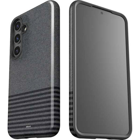 Black and Grey Stripes Galaxy S25 Impact Case