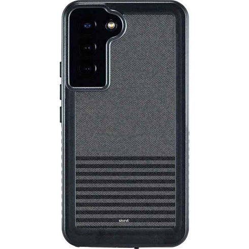 Black and Grey Stripes Galaxy S24 Plus Waterproof Case