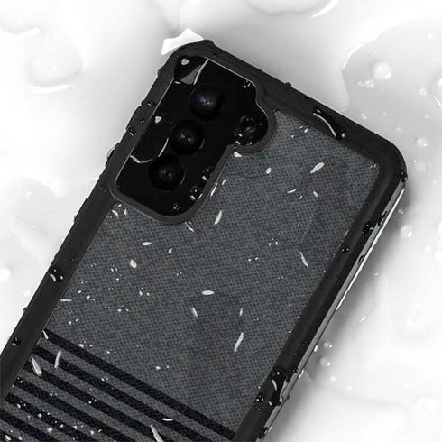 Black and Grey Stripes Galaxy S24 Plus Waterproof Case