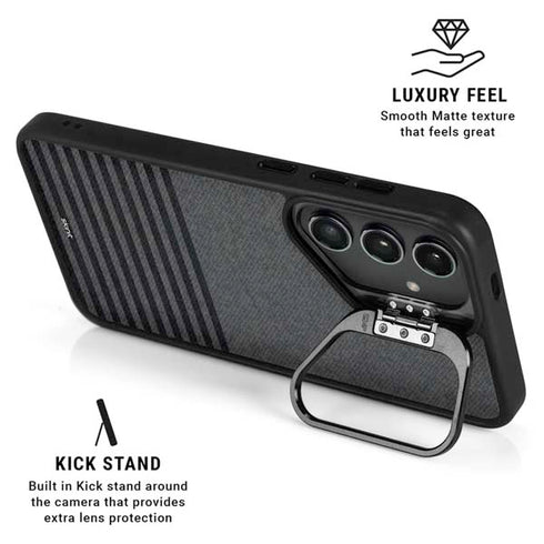 Black and Grey Stripes Galaxy S25 Ultra Kickstand Case