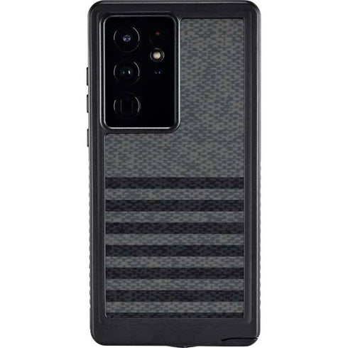 Black and Grey Stripes Galaxy S24 Ultra Waterproof Case