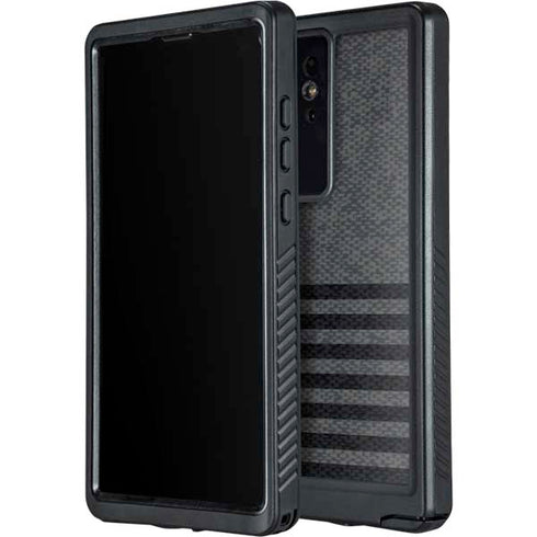 Black and Grey Stripes Galaxy S24 Ultra Waterproof Case