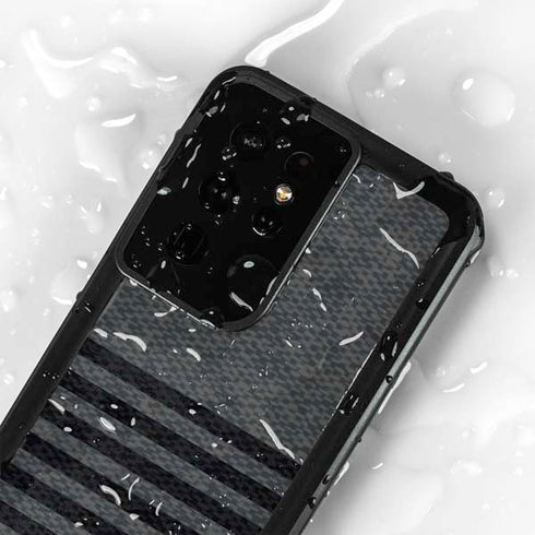 Black and Grey Stripes Galaxy S24 Ultra Waterproof Case