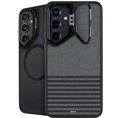 Black and Grey Stripes Galaxy S25 FE Kickstand Case