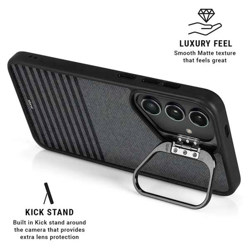 Black and Grey Stripes Galaxy S26 Ultra Kickstand Case
