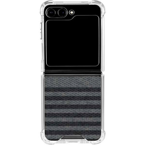Black and Grey Stripes Galaxy Z Flip6 Clear Case