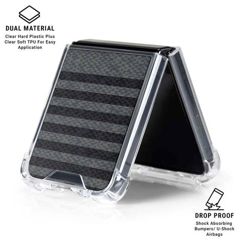 Black and Grey Stripes Galaxy Z Flip6 Clear Case
