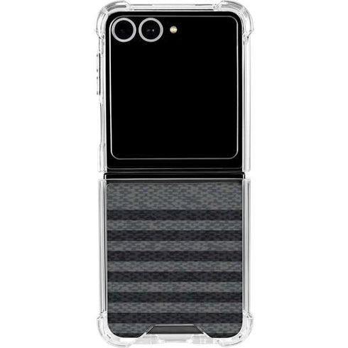 Black and Grey Stripes Galaxy Z Flip7 Clear Case