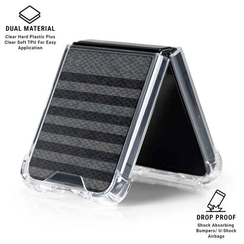Black and Grey Stripes Galaxy Z Flip7 Clear Case