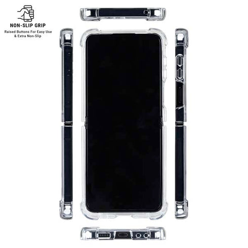 Black and Grey Stripes Galaxy Z Flip7 Clear Case