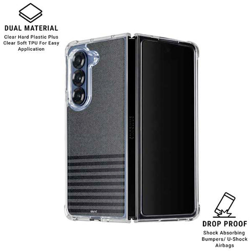 Black and Grey Stripes Galaxy Z Fold7 Clear Case