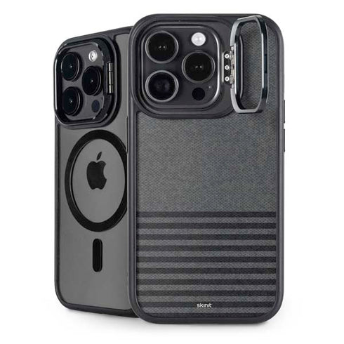 Black and Grey Stripes iPhone 14 Pro Max Kickstand Case