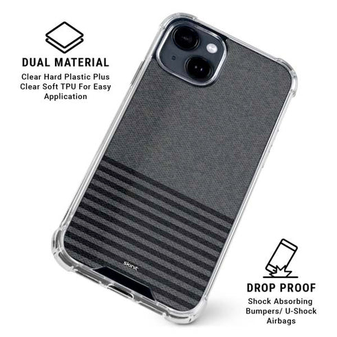 Black and Grey Stripes iPhone 15 Clear Case