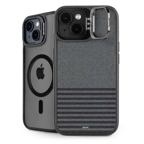 Black and Grey Stripes iPhone 15 Kickstand Case