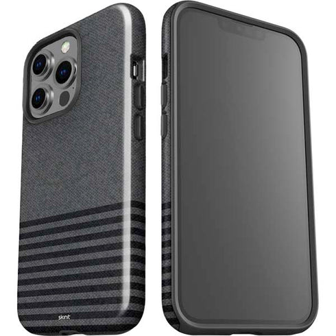Black and Grey Stripes iPhone 15 Pro Impact Case
