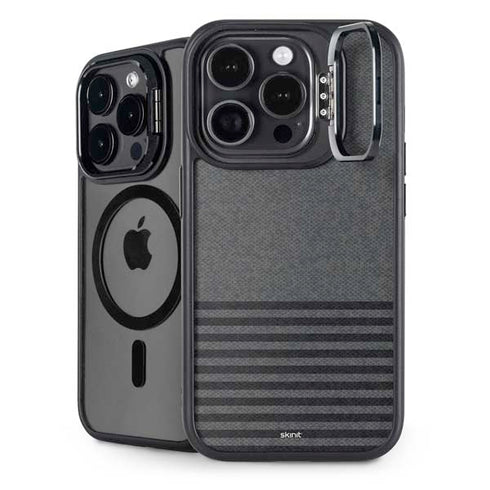 Black and Grey Stripes iPhone 15 Pro Kickstand Case