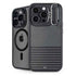 Black and Grey Stripes iPhone 15 Pro Kickstand Case