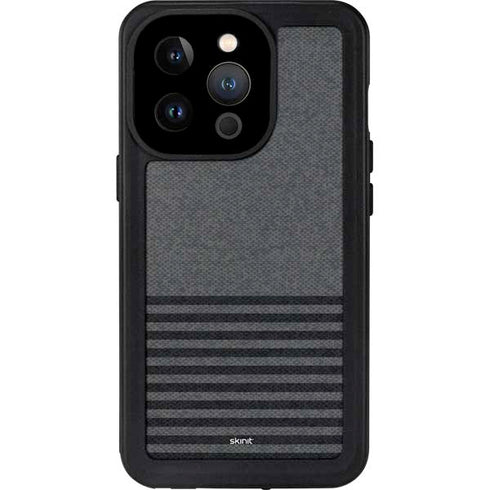 Black and Grey Stripes iPhone 15 Pro Waterproof Case