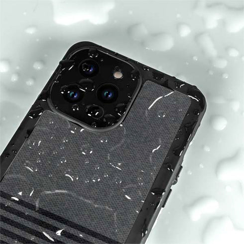 Black and Grey Stripes iPhone 15 Pro Waterproof Case