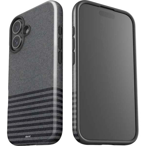 Black and Grey Stripes iPhone 16 Impact Case