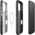 Black and Grey Stripes iPhone 16 Magsafe Impact Case