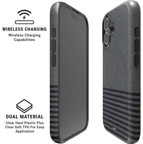 Black and Grey Stripes iPhone 16 Magsafe Impact Case