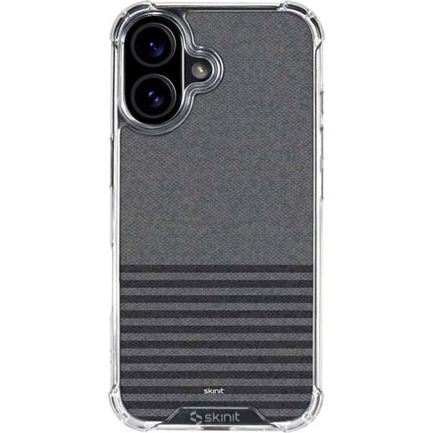 Black and Grey Stripes iPhone 16 Plus Clear Case