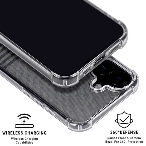 Black and Grey Stripes iPhone 16 Plus Clear Case