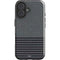 Black and Grey Stripes iPhone 16 Plus Impact Case