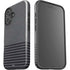 Black and Grey Stripes iPhone 16 Plus Impact Case