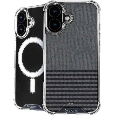 Black and Grey Stripes iPhone 16 Plus MagSafe Case
