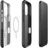 Black and Grey Stripes iPhone 16 Plus Magsafe Impact Case