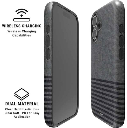 Black and Grey Stripes iPhone 16 Plus Magsafe Impact Case