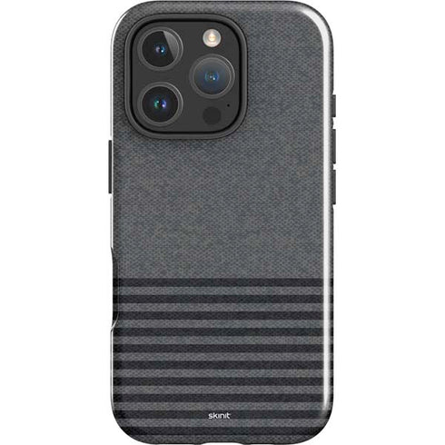 Black and Grey Stripes iPhone 16 Pro Impact Case