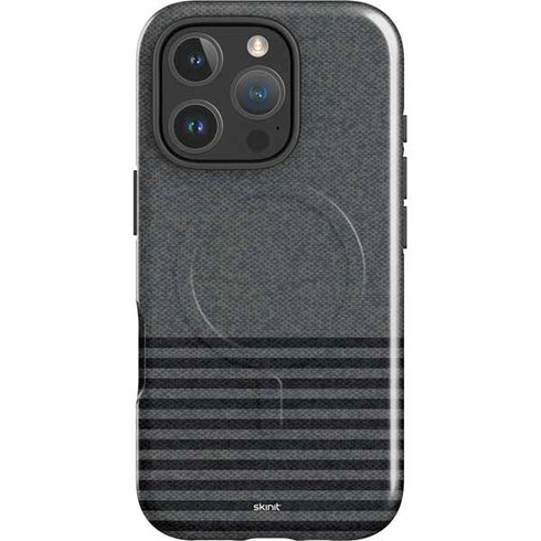 Black and Grey Stripes iPhone 16 Pro Magsafe Impact Case
