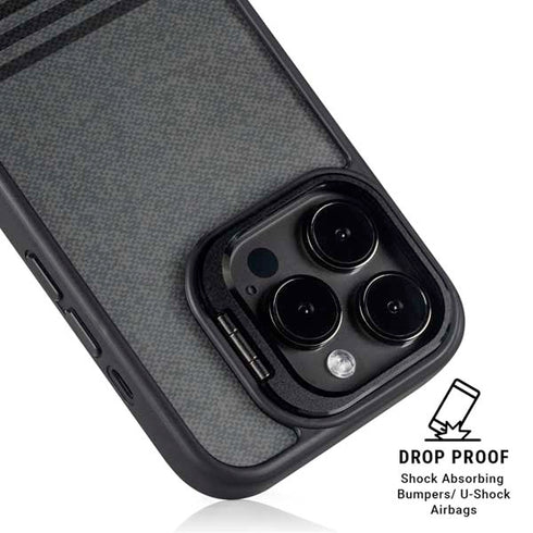 Black and Grey Stripes iPhone 16 Pro Max Kickstand Case