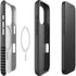 Black and Grey Stripes iPhone 16 Pro Max Magsafe Impact Case