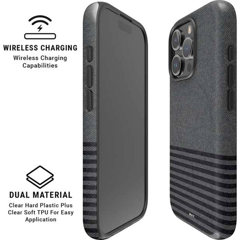 Black and Grey Stripes iPhone 16 Pro Max Magsafe Impact Case