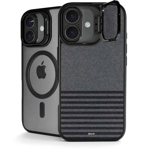 Black and Grey Stripes iPhone 17 Kickstand Case