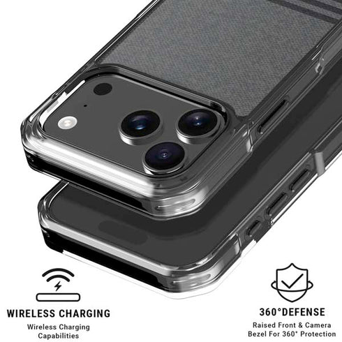 Black and Grey Stripes iPhone 17 Pro Clear Case