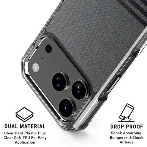 Black and Grey Stripes iPhone 17 Pro Clear Case
