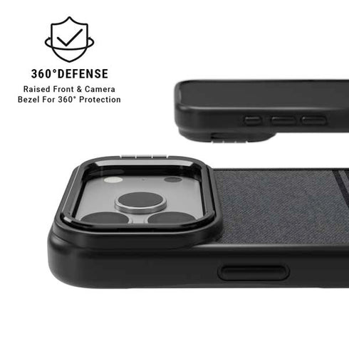 Black and Grey Stripes iPhone 17 Pro Kickstand Case