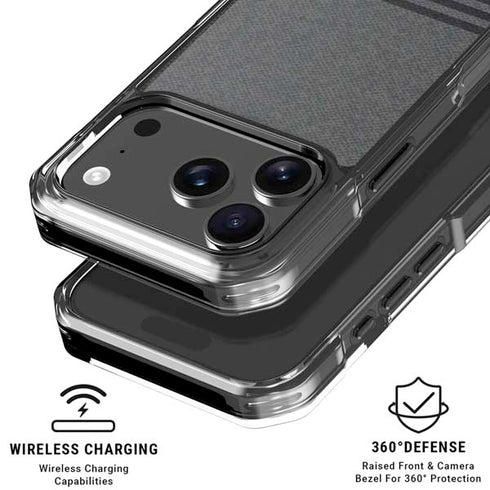 Black and Grey Stripes iPhone 17 Pro Max Clear Case