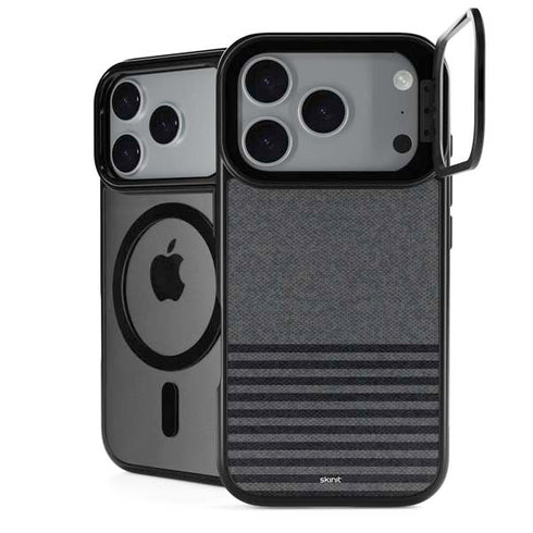 Black and Grey Stripes iPhone 17 Pro Max Kickstand Case