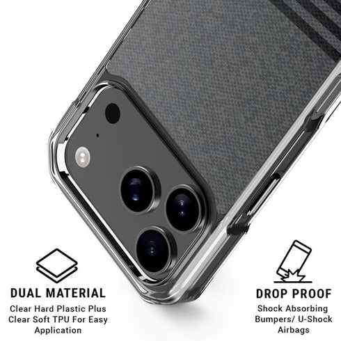 Black and Grey Stripes iPhone 18 Pro Clear Case