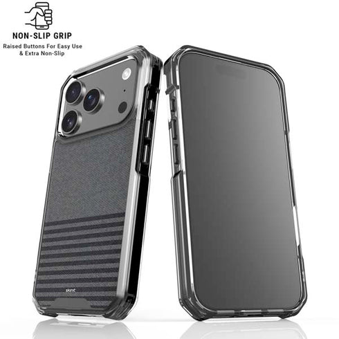 Black and Grey Stripes iPhone 18 Pro Clear Case