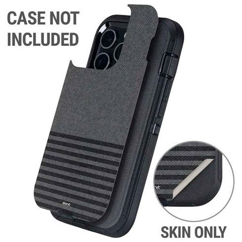 Black and Grey Stripes Otterbox Defender iPhone Skin
