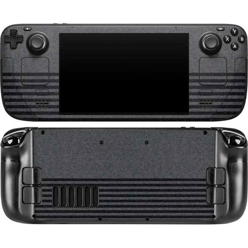 Black and Grey Stripes Steam Deck Handheld Gaming Computer OLED Skin